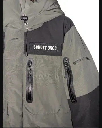 단종 모델 SCHOTT BROS 후드 부착 다운 자켓 올리브