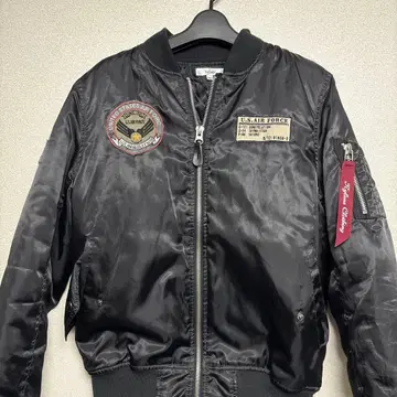 Nylaus 블랙 MA-1 플라이트 자켓 L