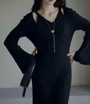 AMERI vintage 레이어드 니트 드레스