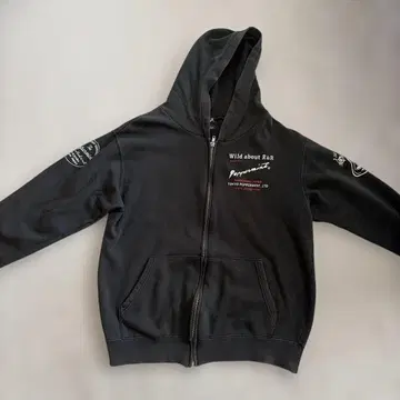 Peppermint 블랙 후드 부착 후드티