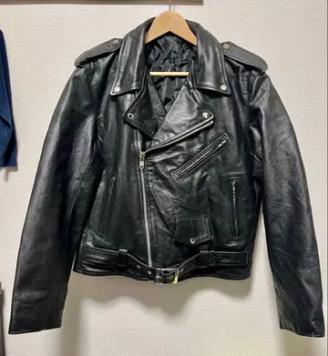 더블 라이더 자켓 블랙 가죽 퍼 포함