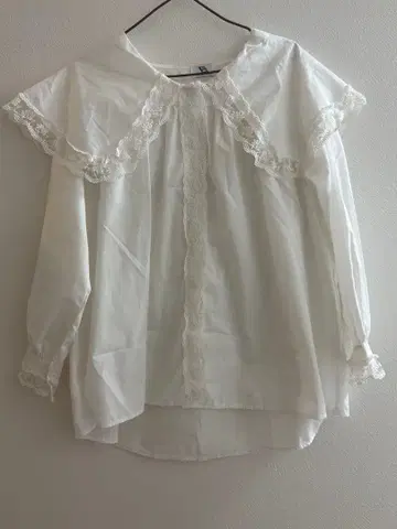 VOLCANA&APHRODITE 레이스 장식 화이트 셔츠