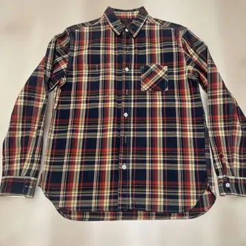 BEAMS+ 긴팔 셔츠 네이비 계열 체크