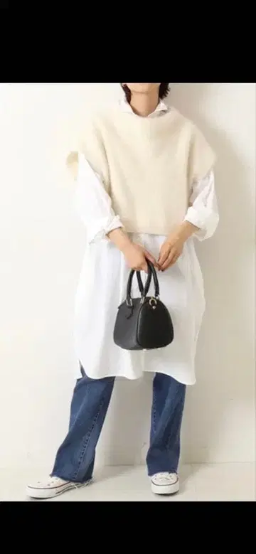 Spick and Span 크롭 퍼 니트 베스트