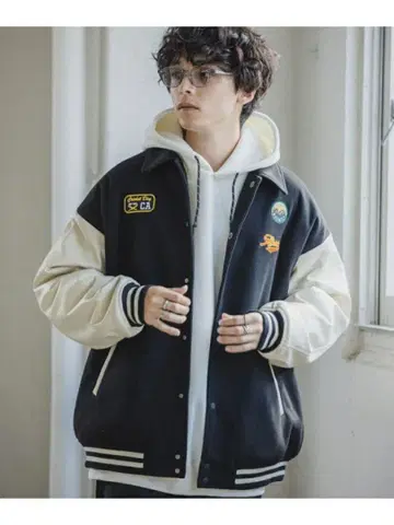 RAGEBLUE 울리 테크 바시티 자켓/어워드 자켓 블랙 S