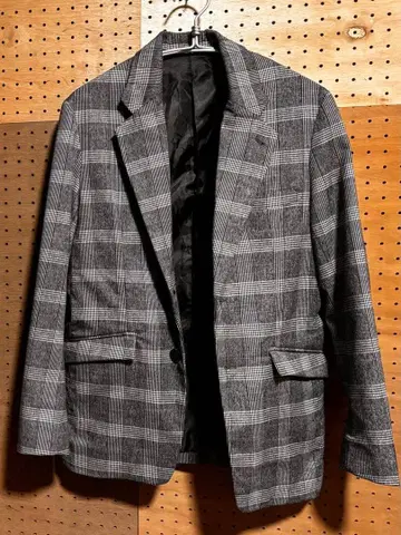 NO ID. 그레이 계열 체크 테일러드 자켓