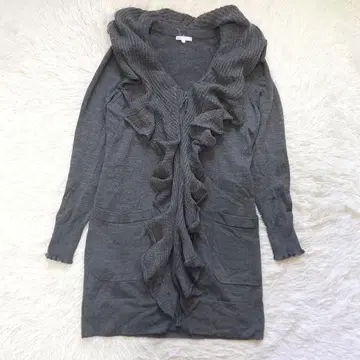 [ TO BE CHIC ] 프릴 롱 지퍼 가디건 울