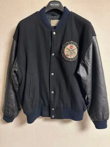 바시티 자켓 소가죽