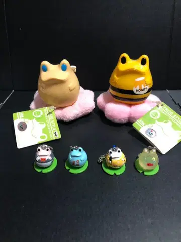 프로그 스타일 개구리 키링 소프트 비닐 마스코트 6개 세트 묶음 판매