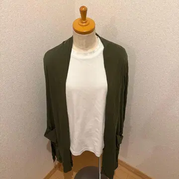 PRIDE 올리브 컬러 긴팔 가디건 40 사이즈