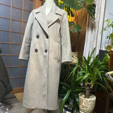 ZARA 베이지 더블 브레스트 롱 코트