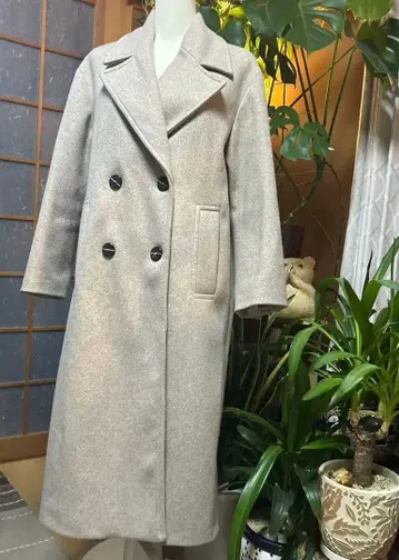 ZARA 베이지 더블 브레스트 롱 코트