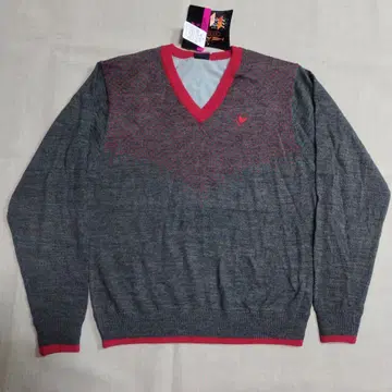 골프 스웨터 HEAT-X V넥 스웨터 그레이 빨간색