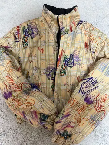 리버서블 낙서 다운 자켓 한국 개성파