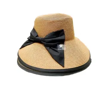 디즈니 베이지 밀짚모자 블랙 리본 포함 57cm