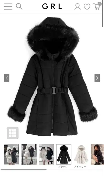 L 사이즈 벨트 포함 퍼 다운 코트 [kd13]