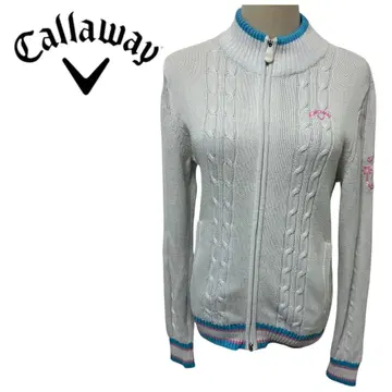 Callaway 여성용 스웨터 화이트 니트 후드티 골프웨어