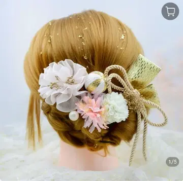 머리 장식 성인식 설날 골드 고져스 결혼식 발표회 졸업식 애프리콧