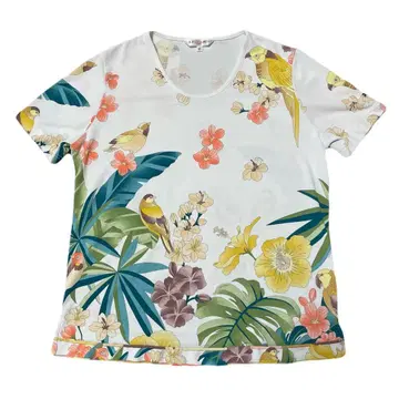 LEONARD SPORT 꽃과 새 프린트 T셔츠 42