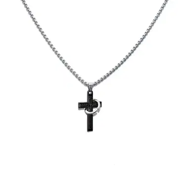 크로스 디자인 목걸이 실버