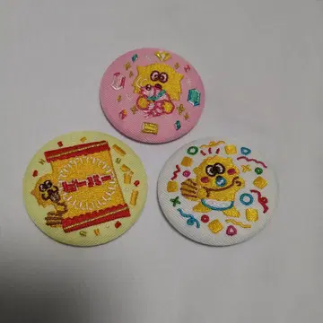 오사카 간사이 박람회 비버 자수 캔뱃지 hokka 호쿠리쿠 제과