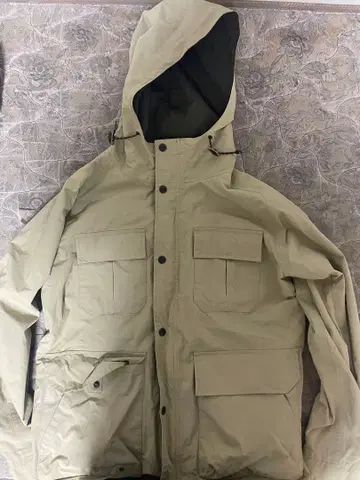 AIGLE 후드 부착 베이지 마운틴 후드티 M