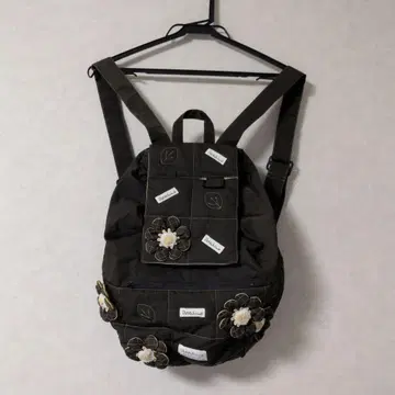 Potechino 꽃 모티브 백팩 다크 브라운