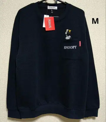 스누피 포켓 부착 속기모 트레이닝복 남성용 M 긴팔 네이비 네이비 컬러
