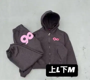 9090 LogoGlitterZip 후디팬츠 셋업