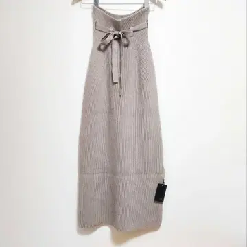 미사용 Aga 리브 타이트 스커트 베이지