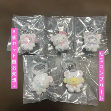 산리오 메지루시 액세서리 가챠 복슬복슬 스노우 세미 컴플리트