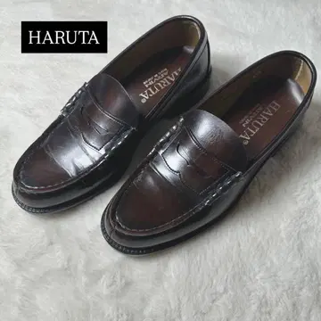 컨디션 최상 하루타 코인 로퍼 브라운 26.5 3E 가죽 신발