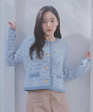 트위드 니트 자켓