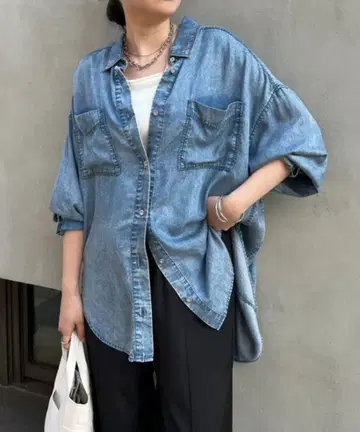 Jena espace merveilleux 텐셀 데님 셔츠 새상품