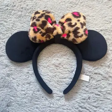 디즈니 레오파드 무늬 리본 머리띠
