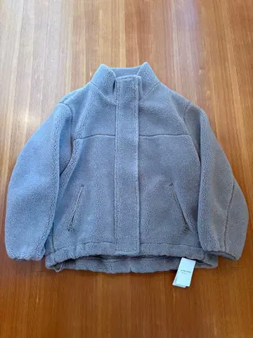 택 포함 새상품 FRAMeWORK 울 보아 스탠드 블루종 베이지 36