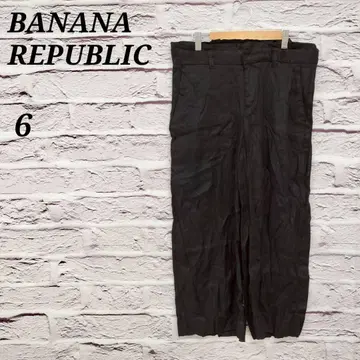 바나나리퍼블릭 [ M ] 와이드 팬츠 크롭 기장 린넨 혼방 블랙