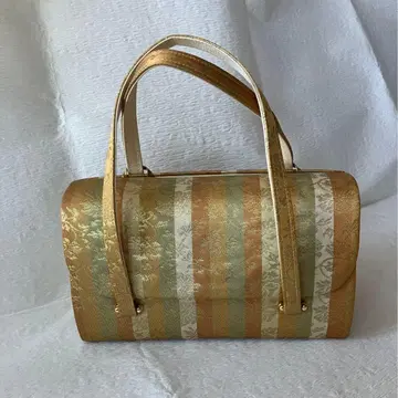 일본 의류 백 금 그린 줄무늬 당초