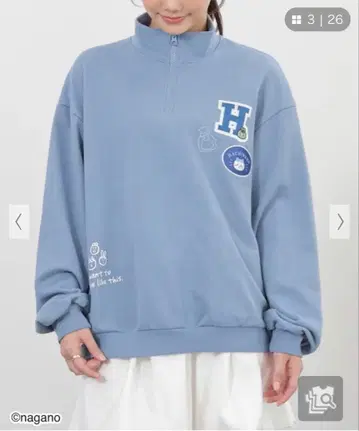 하프 지퍼 라이트 블루 트레이닝복 허니즈 하치와레