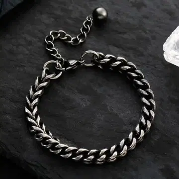 블랙 트위스트 체인 팔찌