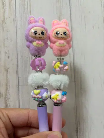 labubu 라부부 마스코트 부착 터치 펜 볼펜 2개 세트