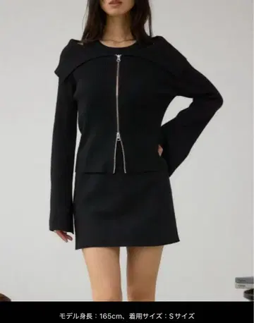 아줄바이마우지 원피스 지퍼 앙상블 니트 원피스