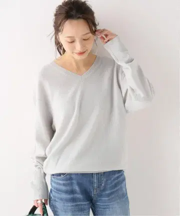 IENA 캐시미어 V넥 풀오버 그린B