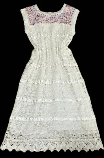 구제 의류 원피스 레이스 자수 꽃무늬