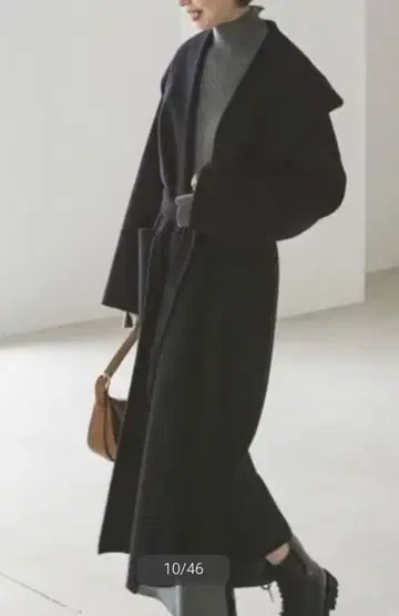 Super160s 리버 와이드 칼라 코트