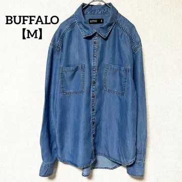 BUFFALO [ M ] 데님 셔츠 엘보 배치 스냅 버튼