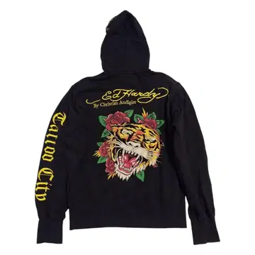 Y2K Ed Hardy Christian Audigier 지퍼 후드티
