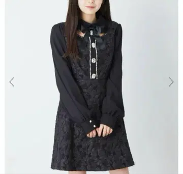 ankrouge 푸케 자카드 도리 op 원피스 블랙