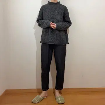 선밸리 츠쿠로이 tukuroi 케이블 니트 차콜