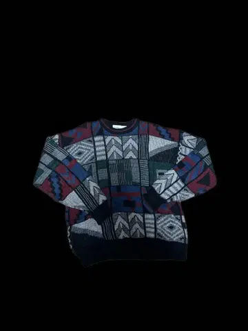 ROBERT BRUCE 기하학 패턴 니트 스웨터 L 사이즈